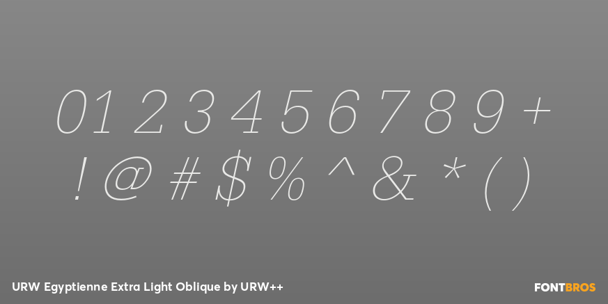 URW Egyptienne Extra Light Oblique Font Poster #4