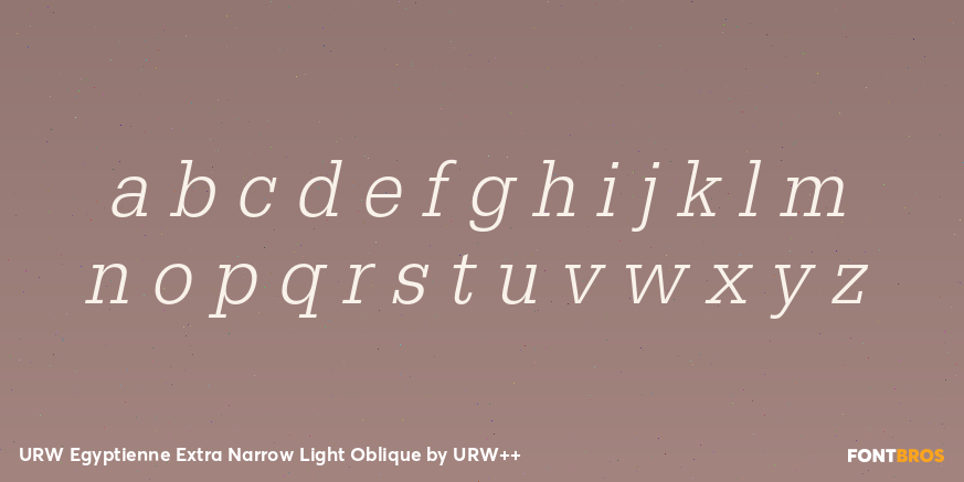 URW Egyptienne Extra Narrow Light Oblique Font Poster #1