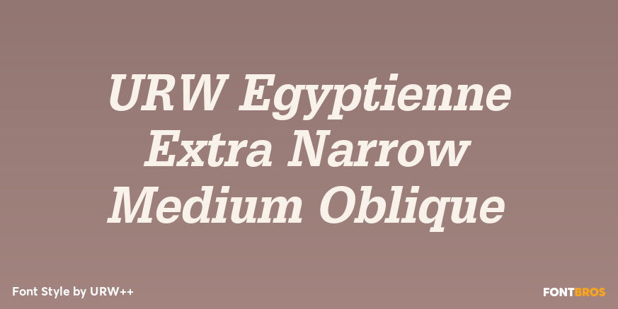 URW Egyptienne Extra Narrow Medium Oblique Font Poster #1