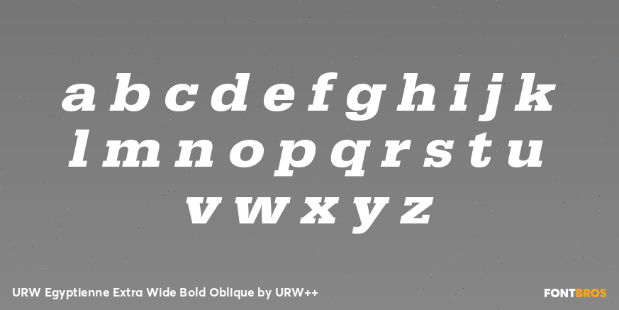URW Egyptienne Extra Wide Bold Oblique Font Poster #1