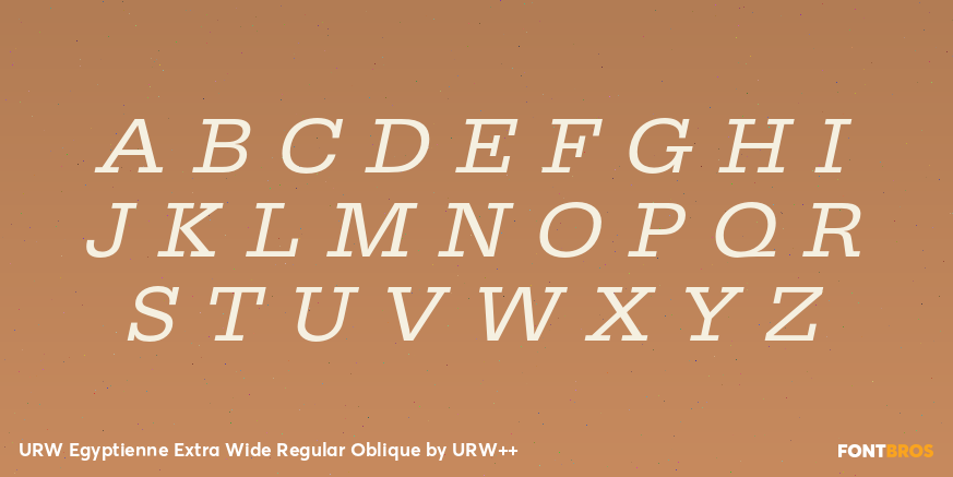 URW Egyptienne Extra Wide Regular Oblique Font Poster #2