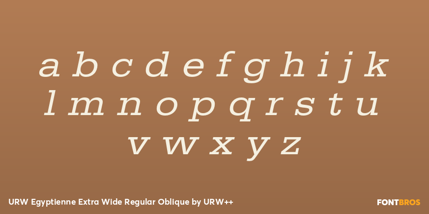 URW Egyptienne Extra Wide Regular Oblique Font Poster #3