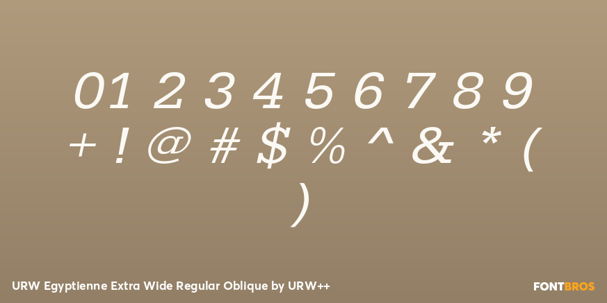 URW Egyptienne Extra Wide Regular Oblique Font Poster #4