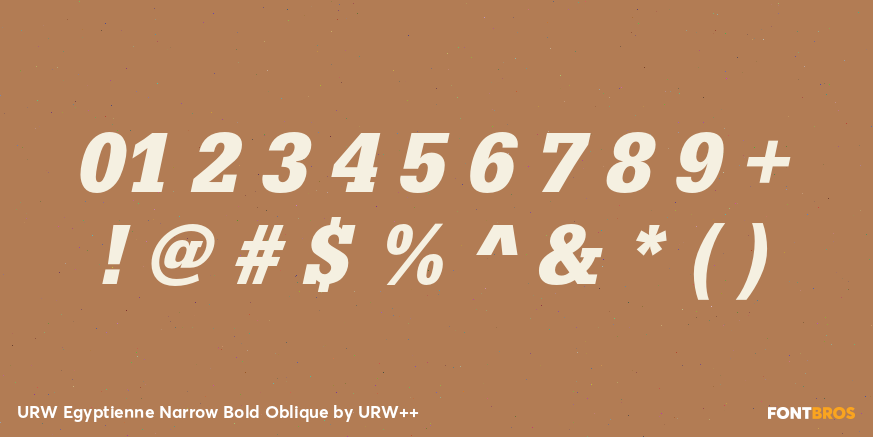 URW Egyptienne Narrow Bold Oblique Font Poster #4