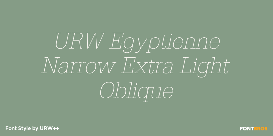 URW Egyptienne Narrow Extra Light Oblique Font Poster #1