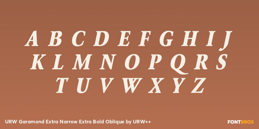 URW Garamond Extra Narrow Extra Bold Oblique Font Poster #1