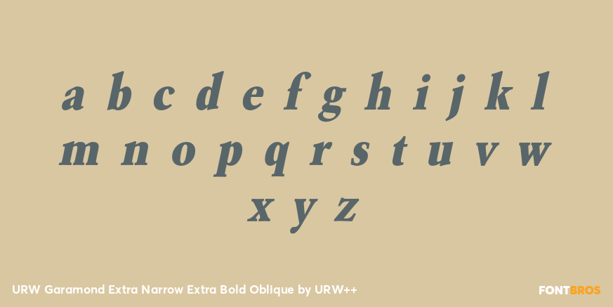 URW Garamond Extra Narrow Extra Bold Oblique Font Poster #1