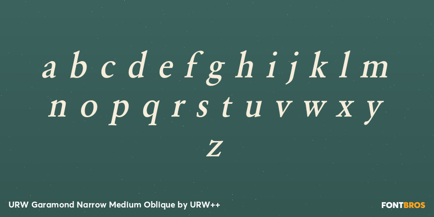URW Garamond Narrow Medium Oblique Font Poster #3