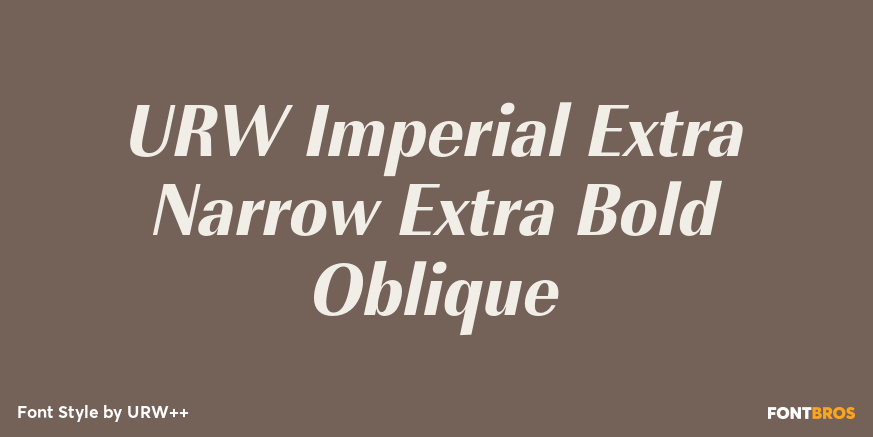 URW Imperial Extra Narrow Extra Bold Oblique Font Poster #1