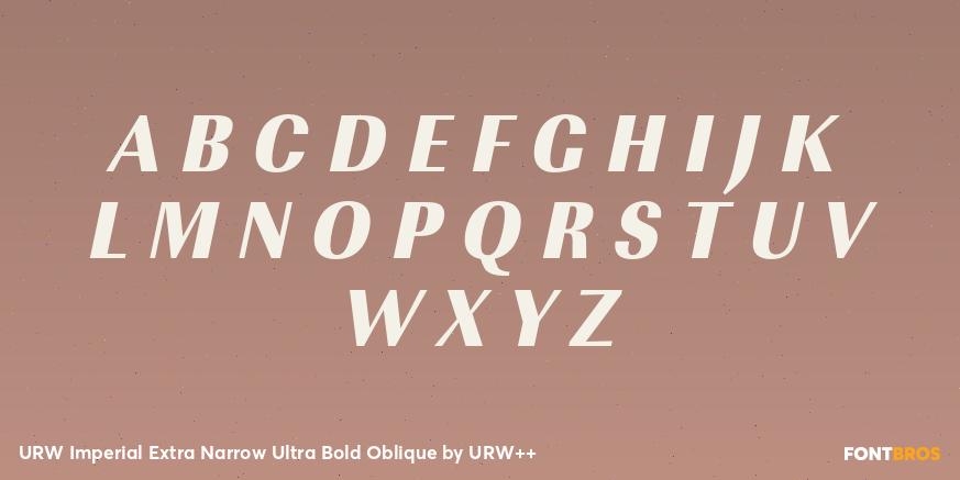 URW Imperial Extra Narrow Ultra Bold Oblique Font Poster #2