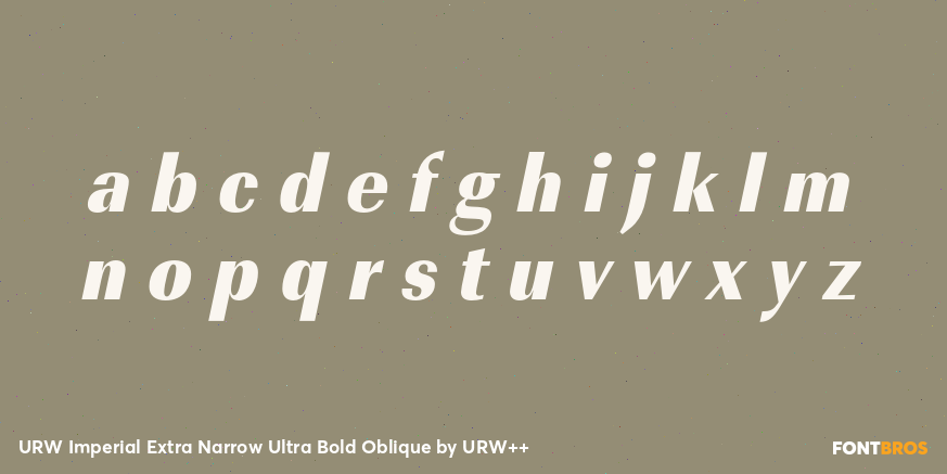 URW Imperial Extra Narrow Ultra Bold Oblique Font Poster #3