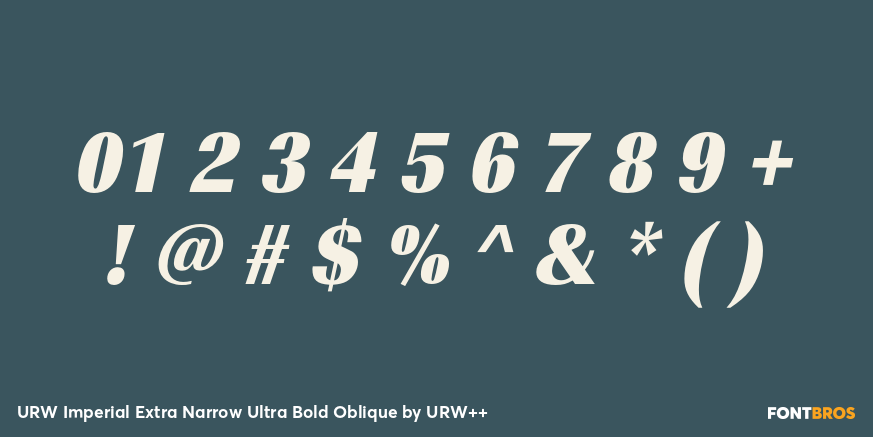 URW Imperial Extra Narrow Ultra Bold Oblique Font Poster #4