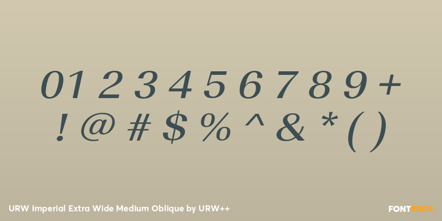 URW Imperial Extra Wide Medium Oblique Font Poster #4