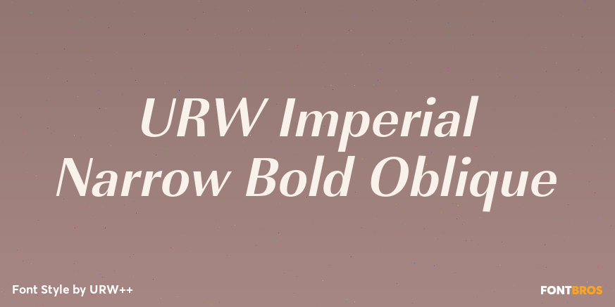URW Imperial Narrow Bold Oblique Poster