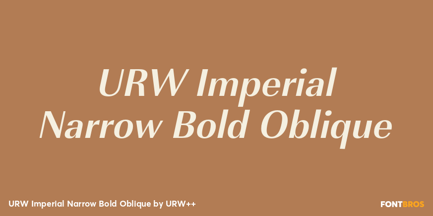 URW Imperial Narrow Bold Oblique Poster