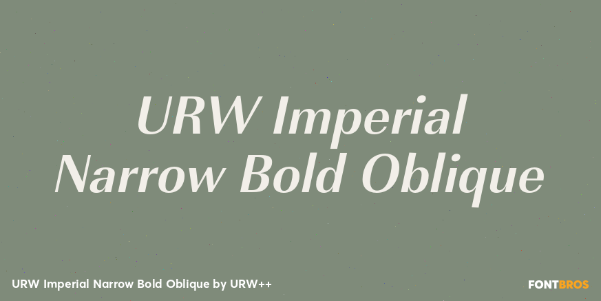 URW Imperial Narrow Bold Oblique Poster