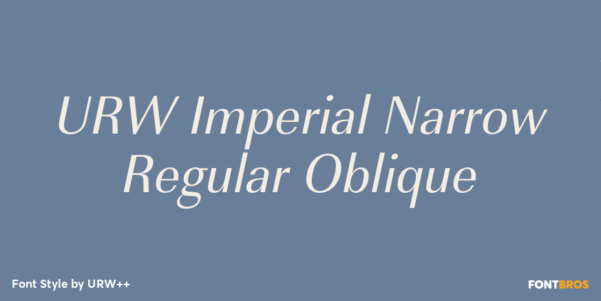 URW Imperial Narrow Regular Oblique Font Poster #1