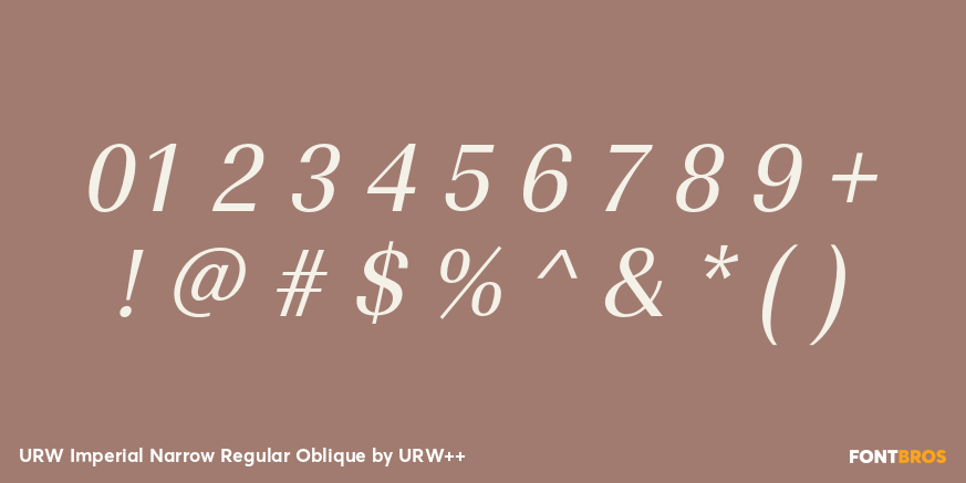 URW Imperial Narrow Regular Oblique Font Poster #1