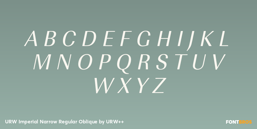 URW Imperial Narrow Regular Oblique Font Poster #1