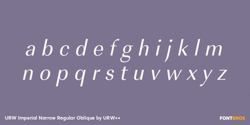 URW Imperial Narrow Regular Oblique Font Poster #1