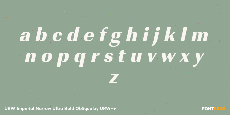 URW Imperial Narrow Ultra Bold Oblique Font Poster #3