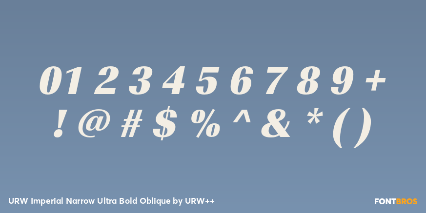 URW Imperial Narrow Ultra Bold Oblique Font Poster #4