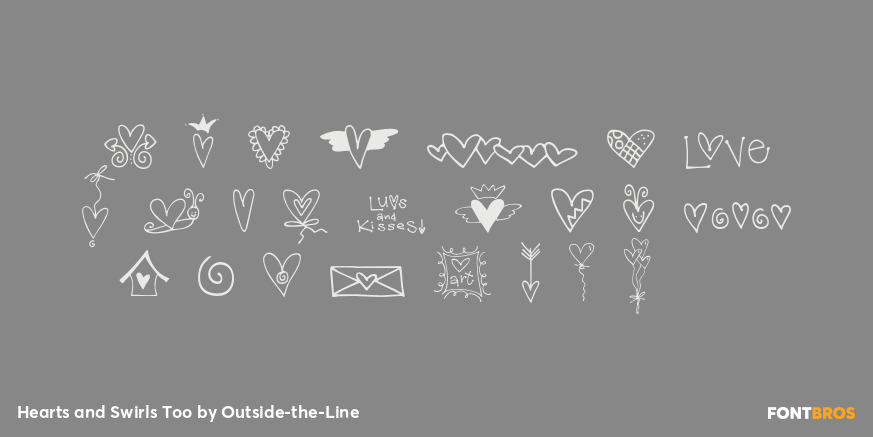 Hearts and Swirls Too Font Poster #2