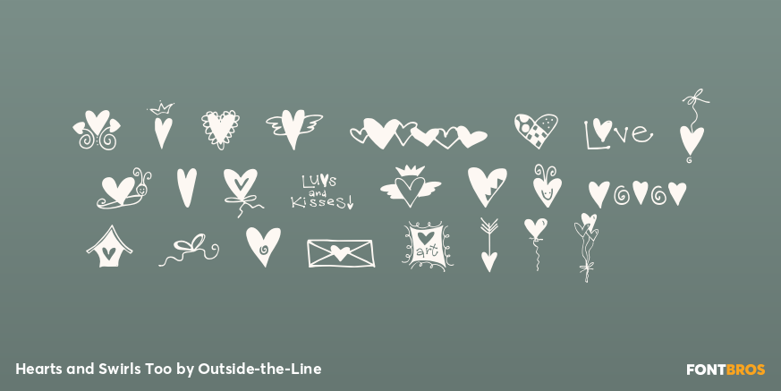 Hearts and Swirls Too Font Poster #3