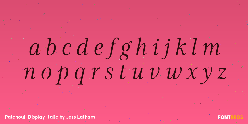 Patchouli Display Italic Font Poster #3