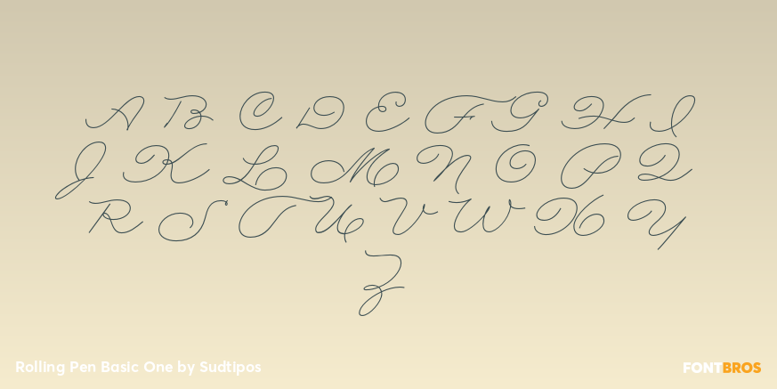 Rolling Pen Basic One Font Poster #2