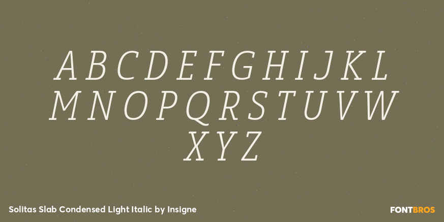Solitas Slab Condensed Light Italic Font Poster #2