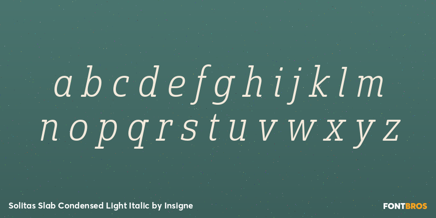 Solitas Slab Condensed Light Italic Font Poster #3