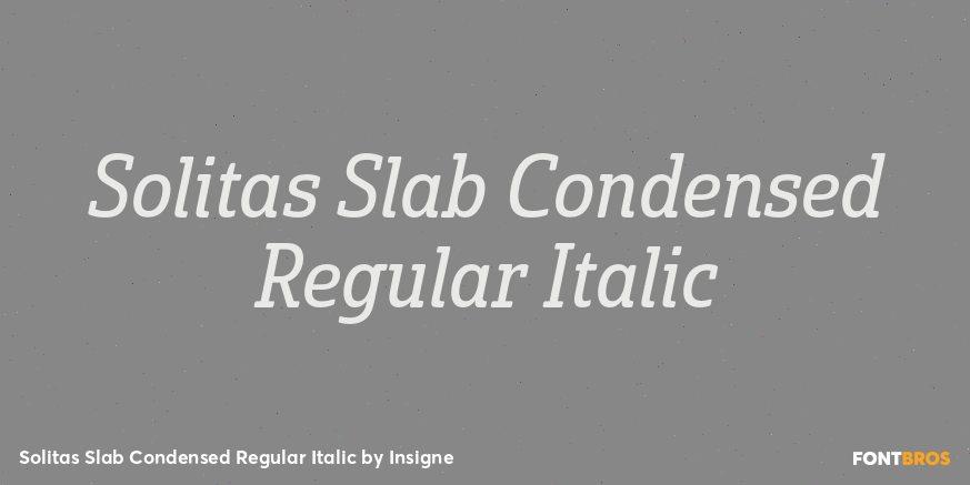 Solitas Slab Condensed Regular Italic Font Poster #1