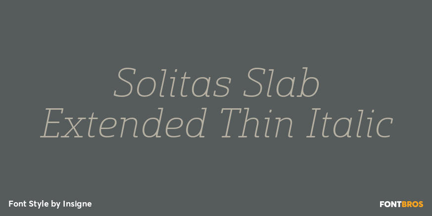 Solitas Slab Extended Thin Italic Font Poster #1
