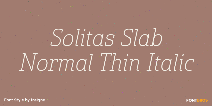 Solitas Slab Normal Thin Italic Font Poster #1