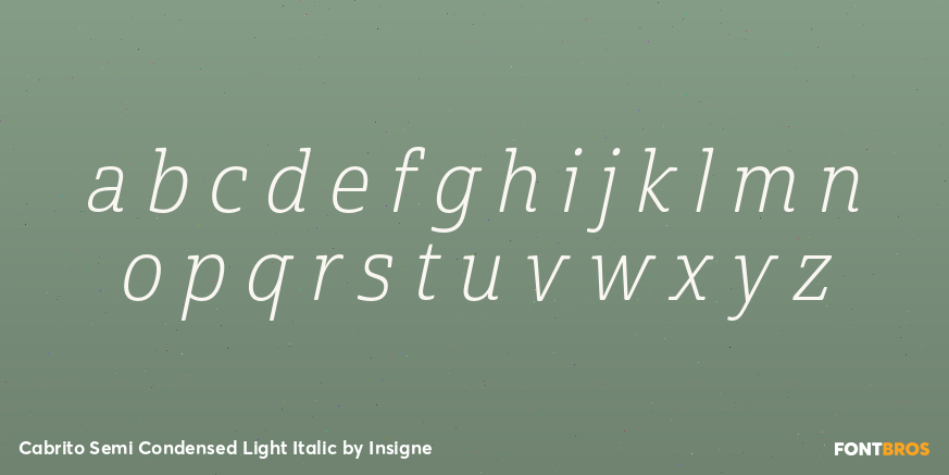 Cabrito Semi Condensed Light Italic Font Poster #3