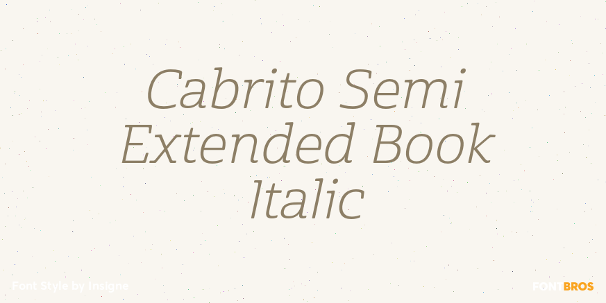 Cabrito Semi Extended Book Italic Poster
