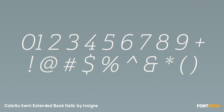 Cabrito Semi Extended Book Italic Font Poster #1