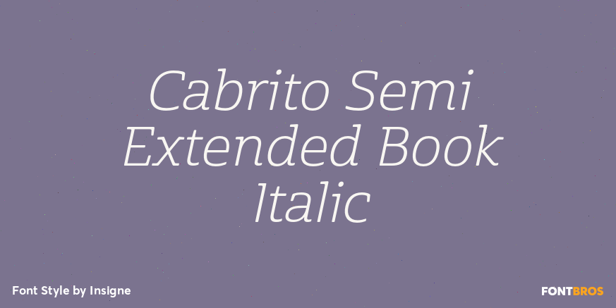 Cabrito Semi Extended Book Italic Poster