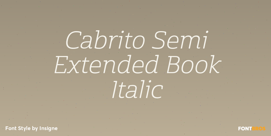 Cabrito Semi Extended Book Italic Poster