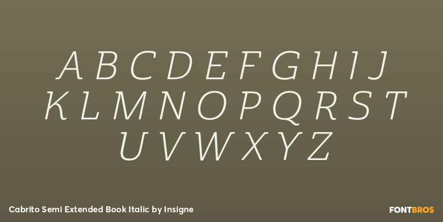 Cabrito Semi Extended Book Italic Font Poster #1