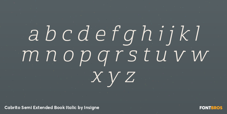 Cabrito Semi Extended Book Italic Font Poster #1