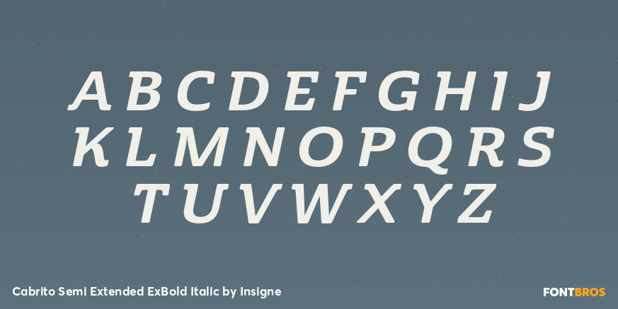 Cabrito Semi Extended ExBold Italic Font Poster #2