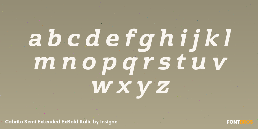 Cabrito Semi Extended ExBold Italic Font Poster #3