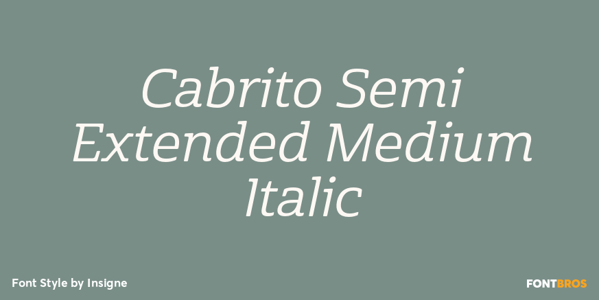Cabrito Semi Extended Medium Italic Font Poster #1