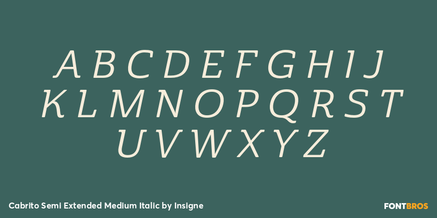 Cabrito Semi Extended Medium Italic Font Poster #1