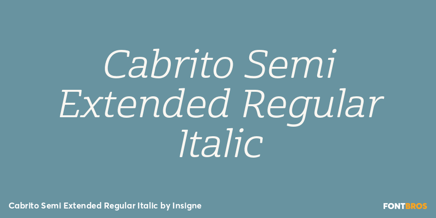 Cabrito Semi Extended Regular Italic Font Poster #1