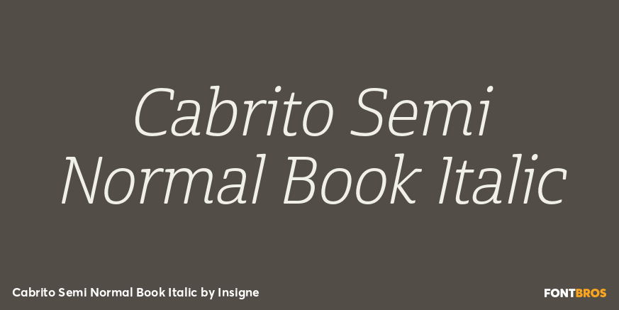 Cabrito Semi Normal Book Italic Font Poster #1