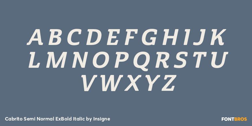 Cabrito Semi Normal ExBold Italic Font Poster #1