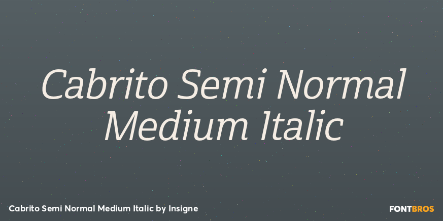 Cabrito Semi Normal Medium Italic Font Poster #1